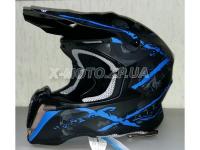 Шлем кроссовый Exdrive  OFF ROAD EX-806  черно/синий матовый