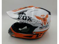 Шлем кроссовый FOX V3 White&#8209;orange, белый оранжевый