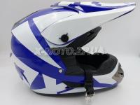 Шлем кроссовый FOX White&#8209;blue (бело-голубой)