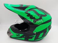 Шлем кроссовый FOX Matte-black&#8209;green (чёрно-зелёный матовый)