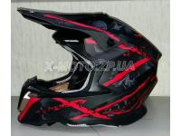 Шлем кроссовый Exdrive  OFF ROAD EX-806  черно/красный матовый