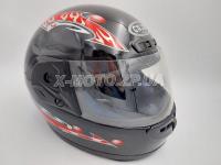 Мото шлем закрытый (интеграл) для скутера и мотоцикла р.XL-XXL чёрный глянец