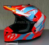  Шлем GEON 633 MX Fox Кросс Blue /Neon Orange 